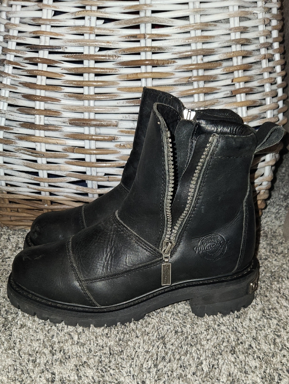 Milwaukee Boots Womens Size 7  Black Riding Motorcycle MB205 Side Zip Leather